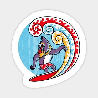 Surfing Mandrill Magnet