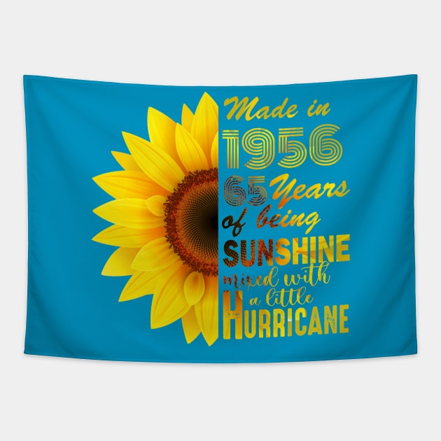 Vintage 1956 Sunflower 65th Birthday Awesome Gift Tapestry by Salt88