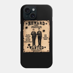 Frank & Jesse James Wild West Wanted Poster Phone Case