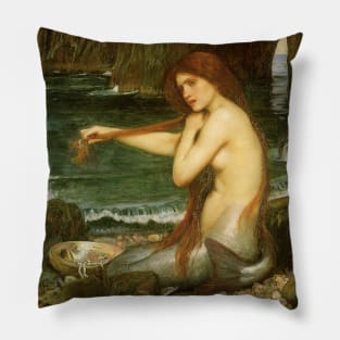 A Mermaid by John William Waterhouse Pillow