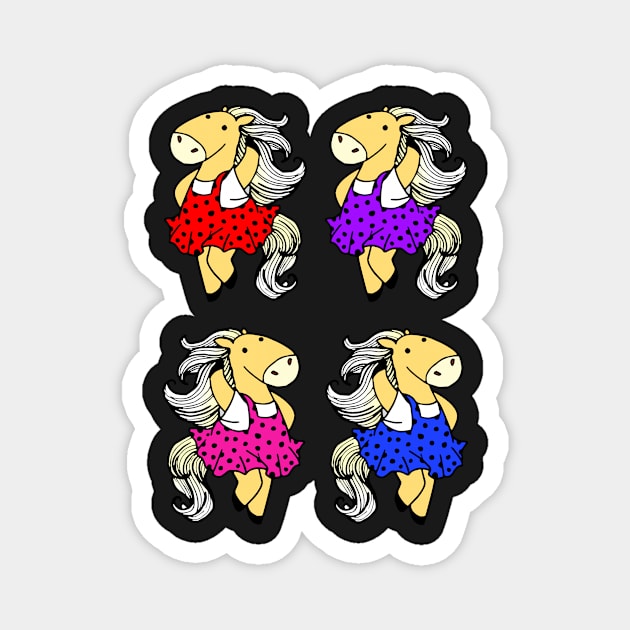 Cute Horses in a Spotted Dress Magnet by CeeGunn