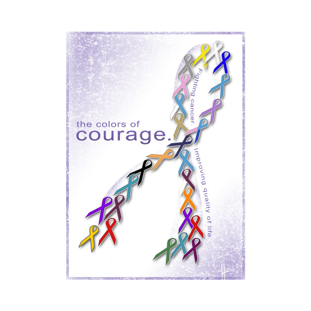 the colors of courage cancer awareness ribbons cancer t shirt