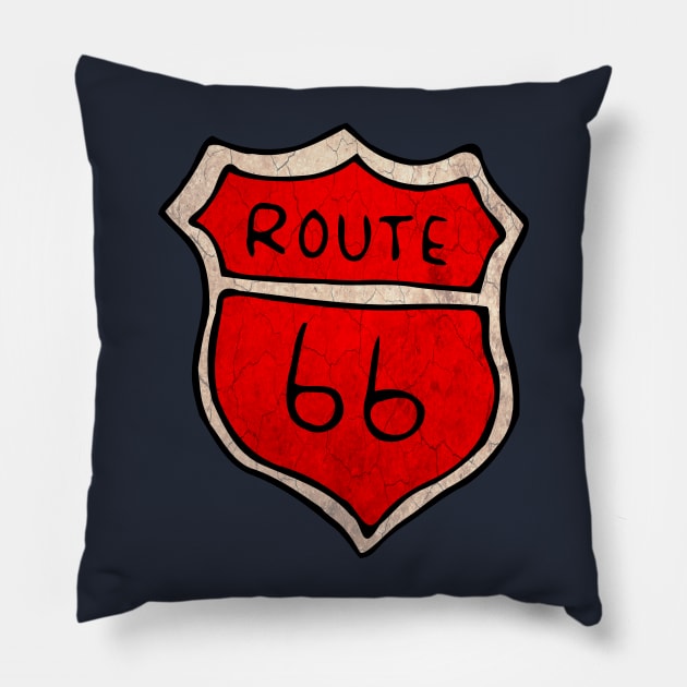 Route 66 Illustration Pillow by RosaLinde2803