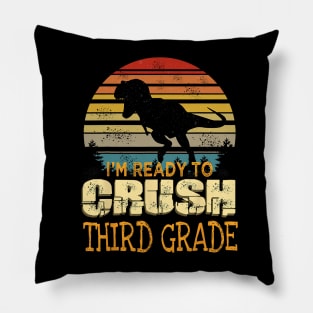 Ready To Crush Third 3rd Grade Dinosaur Back To School Pillow