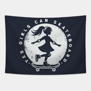 Yes Girls Can Skateboard // Skater Girl Tapestry