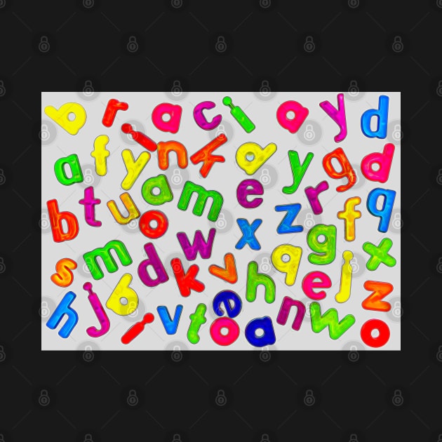 Jumbled Multi Coloured Letters Glow by Russell102