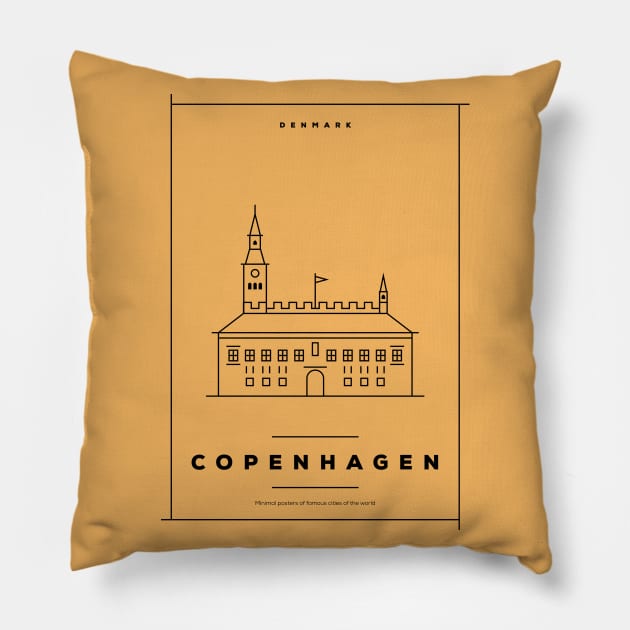 Copenhagen Minimal Poster Pillow by kursatunsal