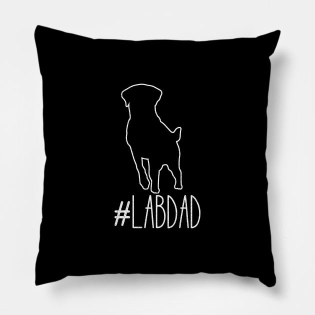 Dad Labrador Retriever Shirt | Hashtag Lab Dad Gift Pillow by Gawkclothing