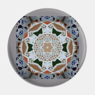 Tile Fragments Mandala Pin