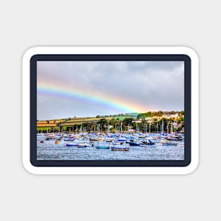 Rainbow Over Falmouth Marina Harbor, Cornwall, UK Magnet