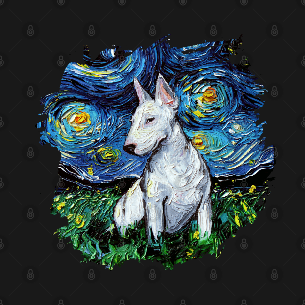 Discover Bull Terrier Night with border - Bull Terrier - T-Shirt