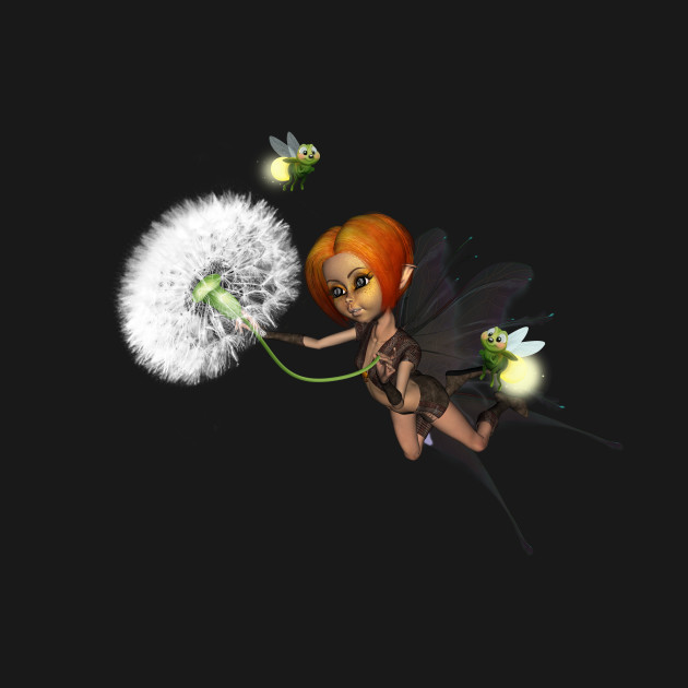 Cute little fairy playing with a dandelion by Nicky2342