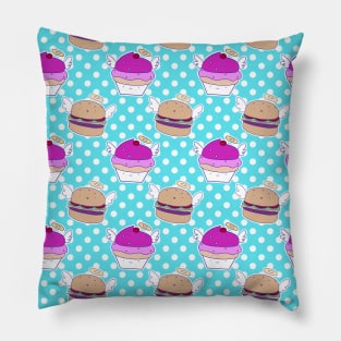 Angel Cupcake Burger Pattern Pillow