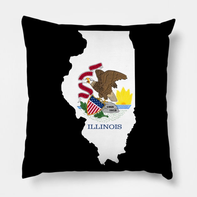 Illinois Map Flag Pillow by maro_00