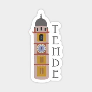 Clock tower - Tende Cathedral Magnet