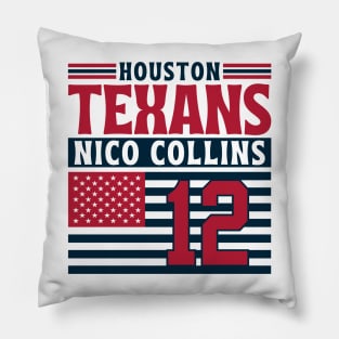 Houston Texans Collins 12 American Flag Football Pillow