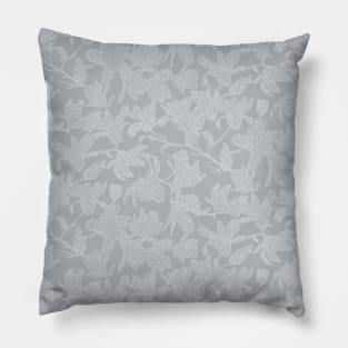 Gray Dotted Magnolias Pillow