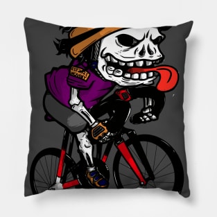 Uncanny Cyclist Pillow