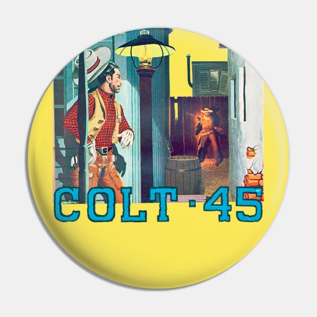 Colt 45 Buffalo Bill Western Cowboy Retro Comic Pin by REVISTANGO