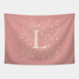 Botanical Letter L (Hibiscus Pink) Tapestry