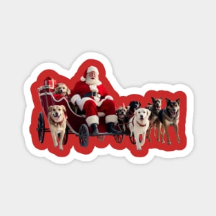 Santa Claus and dogs at Christmas! Magnet