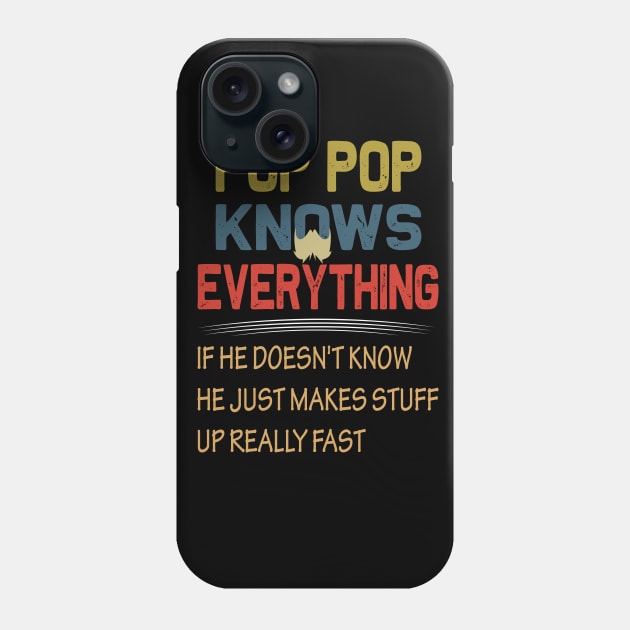 pop pop knows everything..fathers day gift Phone Case by DODG99