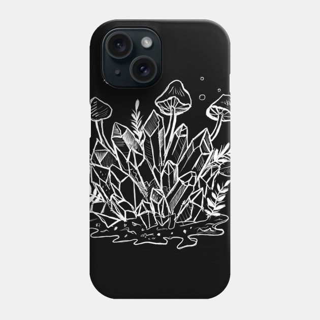 Forrest Witch Crystals, Mushrooms & Foliage Goth Punk Phone Case by LunaElizabeth