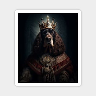 Noble Black & Brown Basset Hound  - Medieval King Magnet