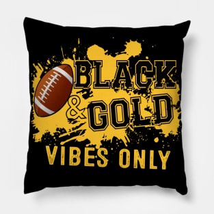 Black Gold Game Day For High School Football Group Fans Pillow