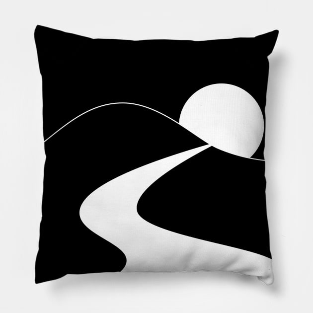 adventure road minimal Pillow by pholange