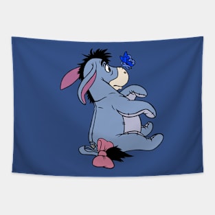 Donkey with Awareness Ribbon Butterfly (Blue) Tapestry