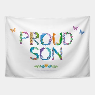 Proud son - tropical word art Tapestry