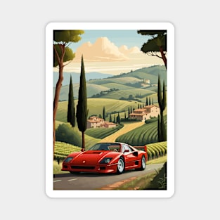 Italian F40 Classic Car Poster Magnet