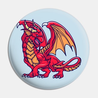 Angry Dragon Cartoon Pin