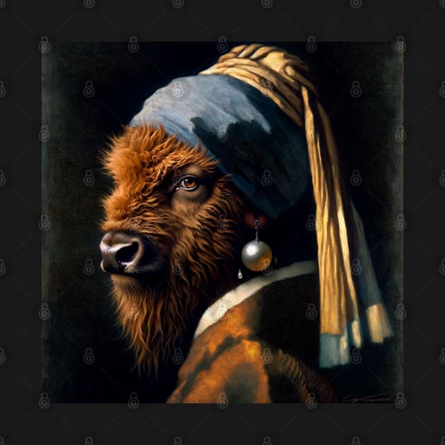 Wildlife Conservation - Pearl Earring American Bison Meme by Edd Paint Something