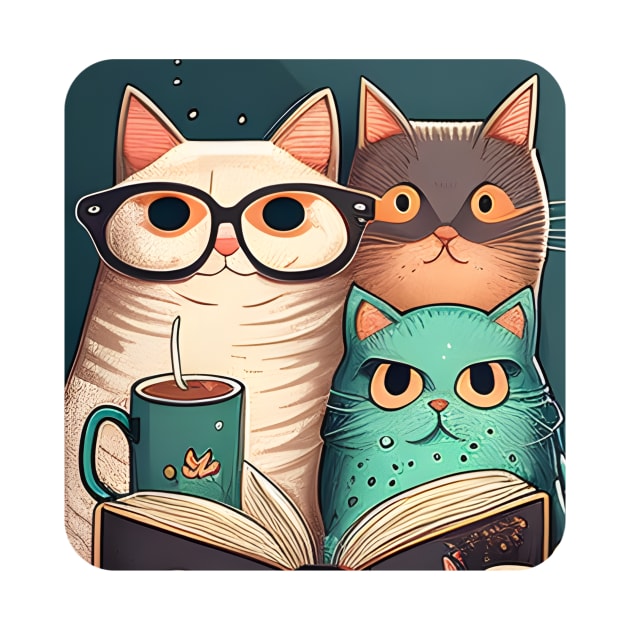 Happy Cat Coffee Reading Book, Catpuccino - Cat Lover by dashawncannonuzf