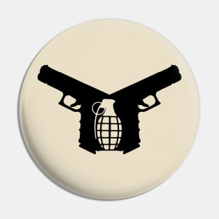 Crossed Guns Logo Pin