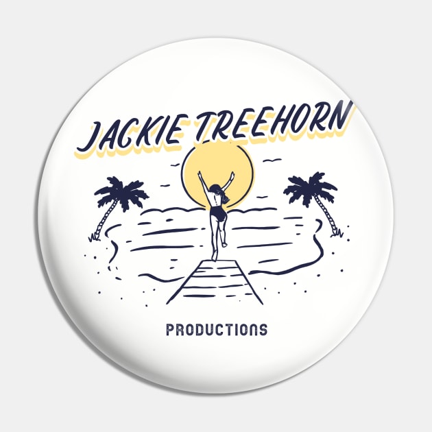 Jackie Treehorn Productions Beach Logo Funny Big Lebowski Pin by GIANTSTEPDESIGN