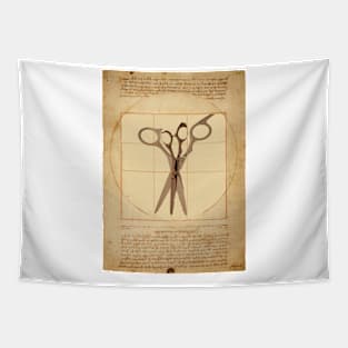 Vitruvian Haircut 1 Tapestry