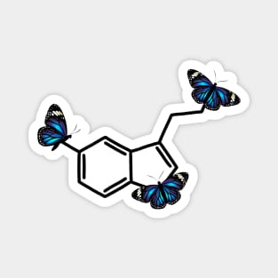 Blue Monarch Butterfly Serotonin Structure Magnet