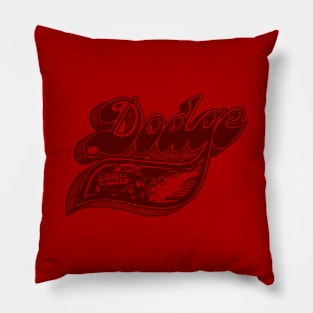 Vintage Dodge Pick-Up Art (Ghost on Red) Pillow