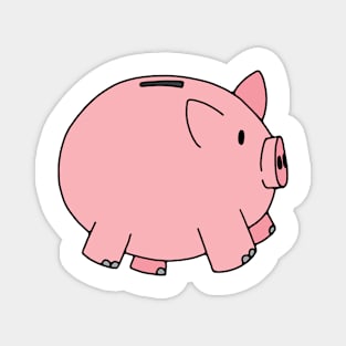 Pink Piggy Bank Illustration Magnet