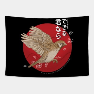 bird Japanese style If it's you, you can definitely do it. t-shirt Tapestry