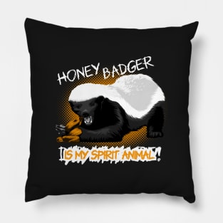 Honey Badger Meme, colored. Pillow