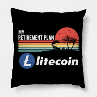 Vintage Litecoin Lite Coin LTC My Retirement Plan Crypto Token Cryptocurrency Wallet Birthday Gift For Men Women Pillow