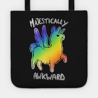 Majestically awesome llama white dark - black Tote