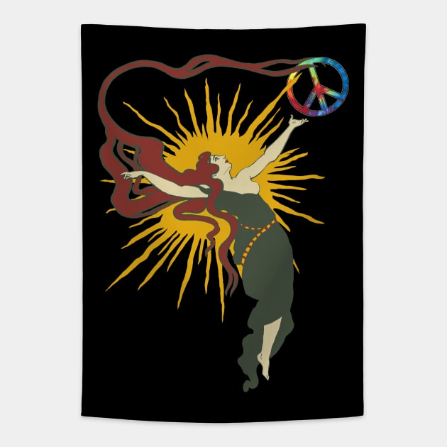 The Dawning Of Aquarius Peace Is In The Air T-Shirt Tapestry by Souvenir T-Shirts