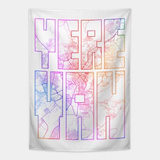 Yerevan, Armenia City Map Typography - Colorful Tapestry