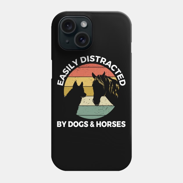 Easily Distracted By Dogs And Horses II Phone Case by lemonpepper