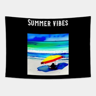 Summer vides on beach Tapestry